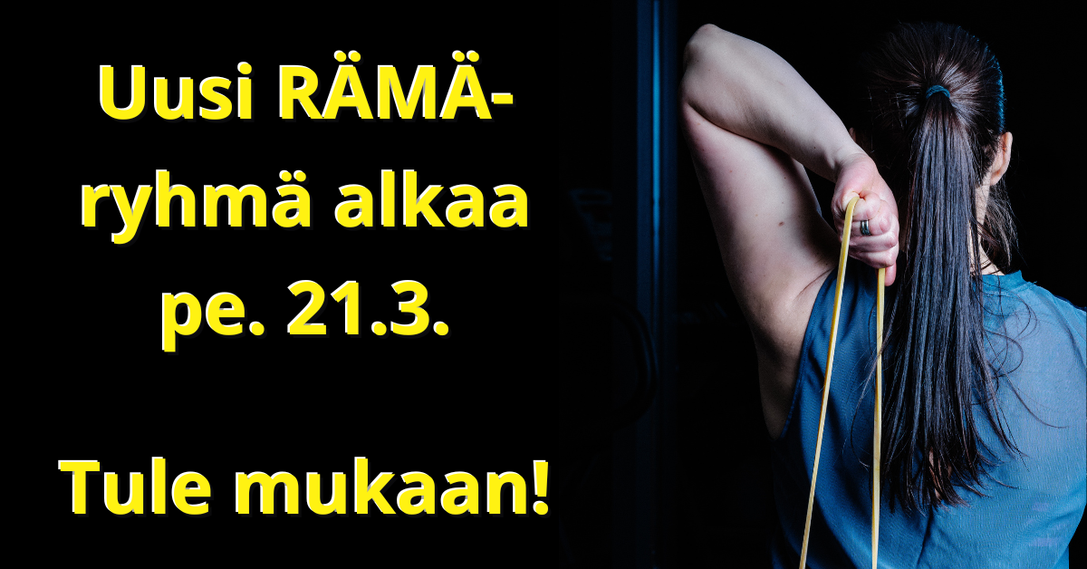 Uusi +60v RÄMÄ-ryhmä alkaa taas perjantaina 21.3.